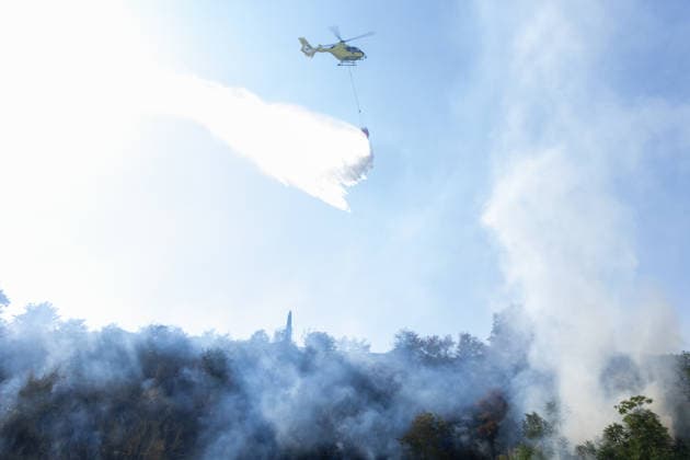IPA87137285 - Rome: Fire Breaks Out on Monte Ciocci in Rome  Copyright: xMatteoxNardonex xx 87137285