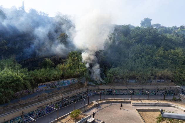 IPA87137292 - Rome: Fire Breaks Out on Monte Ciocci in Rome  Copyright: xMatteoxNardonex xx 87137292