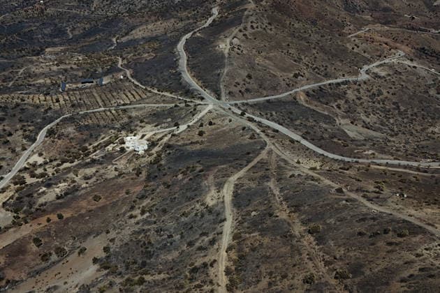 Aftermath of the devastating Crete wildfire CRETE, GREECE - JULY 31: A hill is seen burnt after a wildfire at the village of Agios Pavlos, in region Rethymno, on the island of Crete, Greece, on July 31, 2026. Costas Baltas Anadolu Crete Greece. Editorial use only. Please get in touch for any other usage.  Copyright: x2026xAnadoluxCostasxBaltasx