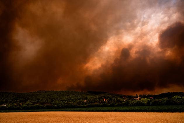 Wildfires in France - The Gros Bessillon Fire Reignited The Gros Bessillon wildfire in the Var region reignited today west of Correns, France, on July 31, 2026. Photo by Laurent Coust ABACAPRESS.com Correns France  Copyright: xCoustxLaurent ABACAx