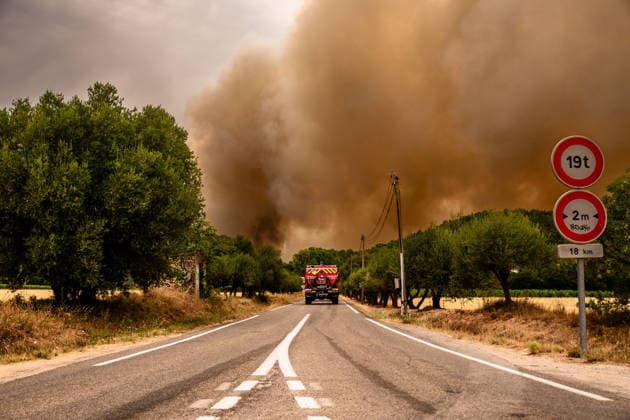 Wildfires in France - The Gros Bessillon Fire Reignited The Gros Bessillon wildfire in the Var region reignited today west of Correns, France, on July 31, 2026. Photo by Laurent Coust ABACAPRESS.com Correns France  Copyright: xCoustxLaurent ABACAx