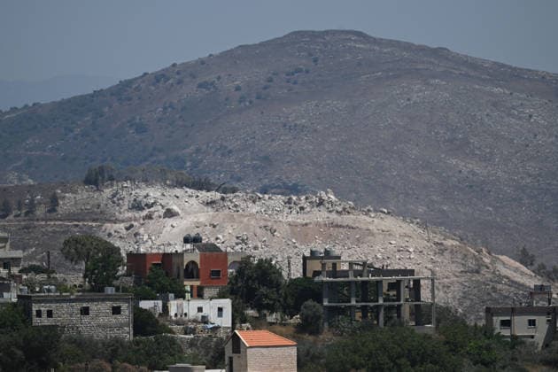 Extensive destruction in the ??southern Lebanon targeted by Israel with explosives BEAUFORT, LEBANON - JULY 31: Massive destruction and shattered rocky terrain are seen on a hillside following Israeli military strikes using 700 tons of explosives overnight in the Shaqif (Beaufort) region of southern Lebanon on July 31, 2026. The powerful blasts caused widespread destruction across the mountain slope, exposing raw earth and rock surfaces. Houssam Shbaro Anadolu Beaufort Lebanon. Editorial use only. Please get in touch for any other usage.  Copyright: x2026xAnadoluxHoussamxShbarox