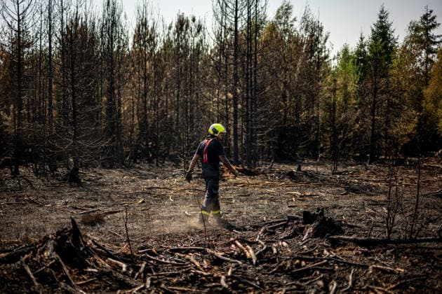 News Bilder des Tages Forest fire extinguishing in the Czech Republic VETRKOVICE, CZECH REPUBLIC - JULY 31: Czech firefighters extinguish a forest and field fire covering an area of ??27 hectares in Vetrkovice (Moravian-Silesian Region), Czech Republic on July 31, 2026. According to a fire department spokesperson, 13 firefighting units are responding. Firefighters are also continuously monitoring the situation using drones, which provide an overview of the fire s development and help manage firefighting efforts. Work will continue into the next night. Lukas Kabon Anadolu Vetrkovice Czech Republic. Editorial use only. Please get in touch for any other usage.  Copyright: x2026xAnadoluxLukasxKabonx