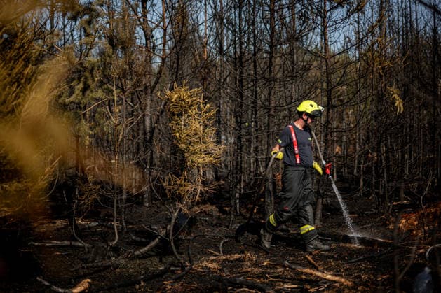 Forest fire extinguishing in the Czech Republic VETRKOVICE, CZECH REPUBLIC - JULY 31: Czech firefighters extinguish a forest and field fire covering an area of ??27 hectares in Vetrkovice (Moravian-Silesian Region), Czech Republic on July 31, 2026. According to a fire department spokesperson, 13 firefighting units are responding. Firefighters are also continuously monitoring the situation using drones, which provide an overview of the fire s development and help manage firefighting efforts. Work will continue into the next night. Lukas Kabon Anadolu Vetrkovice Czech Republic. Editorial use only. Please get in touch for any other usage.  Copyright: x2026xAnadoluxLukasxKabonx