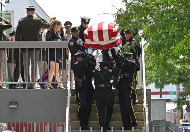 July 31, 2026, New York, New York, USA: July 31, 2026 - New York, NY, USA -The funeral for U.S. Army Staff Sergeant Angel Sarah Rampersad, the 28-year-old Ozone Park soldier killed on July 17, 2026 in Jordan by Iranian missile attack, takes place at the Calvary Assembly of God Church in Ozone Park Queens. Her family was joined by many other mourners including Mayor Mamdani and Gov. Hochul. (Andrea RENAULT Zuma Press New York USA  - ZUMAg115 20260731_faf_g115_004 Copyright: xAndreaxRenaultx