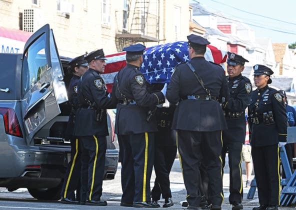 July 31, 2026, New York, New York, USA: July 31, 2026 - New York, NY, USA -The funeral for U.S. Army Staff Sergeant Angel Sarah Rampersad, the 28-year-old Ozone Park soldier killed on July 17, 2026 in Jordan by Iranian missile attack, takes place at the Calvary Assembly of God Church in Ozone Park Queens. Her family was joined by many other mourners including Mayor Mamdani and Gov. Hochul. (Andrea RENAULT Zuma Press New York USA  - ZUMAg115 20260731_faf_g115_013 Copyright: xAndreaxRenaultx