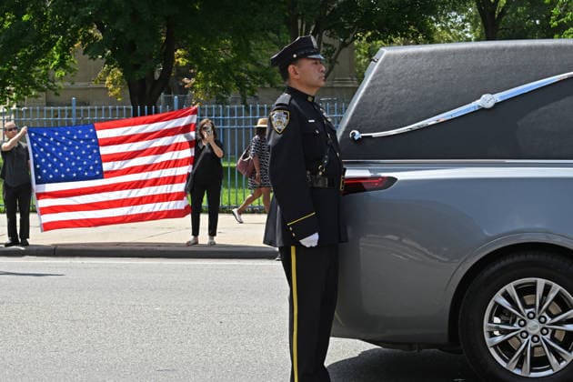 July 31, 2026, New York, New York, USA: July 31, 2026 - New York, NY, USA -The funeral for U.S. Army Staff Sergeant Angel Sarah Rampersad, the 28-year-old Ozone Park soldier killed on July 17, 2026 in Jordan by Iranian missile attack, takes place at the Calvary Assembly of God Church in Ozone Park Queens. Her family was joined by many other mourners including Mayor Mamdani and Gov. Hochul. (Andrea RENAULT Zuma Press New York USA  - ZUMAg115 20260731_faf_g115_029 Copyright: xAndreaxRenaultx