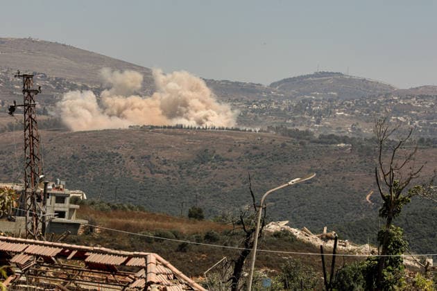 July 31, 2026, Zawtar Al-Gharbieh, Zawtar Al-Gharbieh, Lebanon: A Picture shows and Israeli controlled detonation in the southern Lebanese village of Dier Serian.. Israeli forces carried out a series of detonations overnight near the UNESCO-listed Beaufort castle in southern Lebanon, Lebanese state media reported on July 31, with Israel saying it had destroyed tunnels used by the Iran-backed Hezbollah militant group. Zawtar Al-Gharbieh Lebanon - ZUMAn313 20260731_zip_n313_002 Copyright: xMarwanxNaamanix