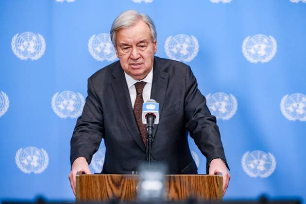 July 31, 2026, New York, New York, United States: United Nations Secretary General, ANTONIO GUTERRES speaks to reporters at the Security Council stakeout at UNHQ. Guterres discussed his recent visits to Syria, Jordan and Cyprus, the conflict in the Middle East, including the announced roadmap for Hamas to relinquish its weapons and for Israel to withdraw from Gaza, and the growing global impacts of extreme heat and climate change. New York United States  - ZUMAo116 20260731_znp_o116_009 Copyright: xBiancaxOterox