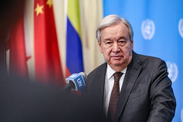 July 31, 2026, New York, New York, United States: United Nations Secretary General, ANTONIO GUTERRES answers questions from reporters at the Security Council stakeout at UNHQ. Guterres discussed his recent visits to Syria, Jordan and Cyprus, the conflict in the Middle East, including the announced roadmap for Hamas to relinquish its weapons and for Israel to withdraw from Gaza, and the growing global impacts of extreme heat and climate change. New York United States - ZUMAo116 20260731_znp_o116_027 Copyright: xBiancaxOterox