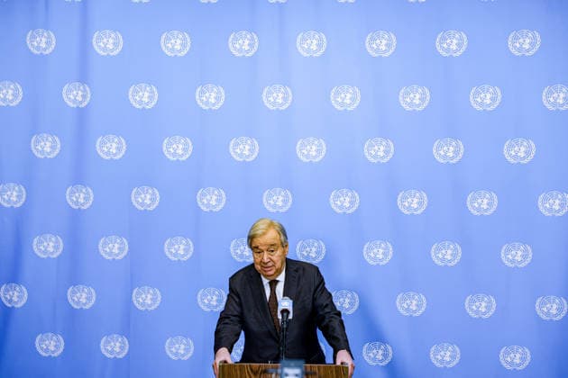 July 31, 2026, New York, New York, United States: United Nations Secretary General, ANTONIO GUTERRES speaks to reporters at the Security Council stakeout at UNHQ. Guterres discussed his recent visits to Syria, Jordan and Cyprus, the conflict in the Middle East, including the announced roadmap for Hamas to relinquish its weapons and for Israel to withdraw from Gaza, and the growing global impacts of extreme heat and climate change. New York United States  - ZUMAo116 20260731_znp_o116_037 Copyright: xBiancaxOterox