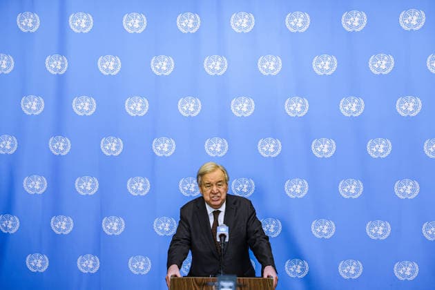 July 31, 2026, New York, New York, United States: United Nations Secretary General, ANTONIO GUTERRES speaks to reporters at the Security Council stakeout at UNHQ. Guterres discussed his recent visits to Syria, Jordan and Cyprus, the conflict in the Middle East, including the announced roadmap for Hamas to relinquish its weapons and for Israel to withdraw from Gaza, and the growing global impacts of extreme heat and climate change. New York United States  - ZUMAo116 20260731_znp_o116_041 Copyright: xBiancaxOterox