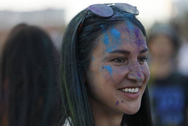 Holi Festival of Colors in Moscow, MOSCOW, RUSSIA - JULY 31: People throw colored powder into the air as they celebrate the Holi Festival of Colors in Moscow, Russia on July 31, 2026. The traditional Indian festival, which symbolizes the arrival of spring and the victory of good over evil, has become a popular entertainment event among locals, drawing thousands of participants who dance to music and cover each other in vibrant powders. Yulia Morozova Anadolu Moscow City Rusya. Editorial use only. Please get in touch for any other usage.  Copyright: x2026xAnadoluxYuliaxMorozovax
