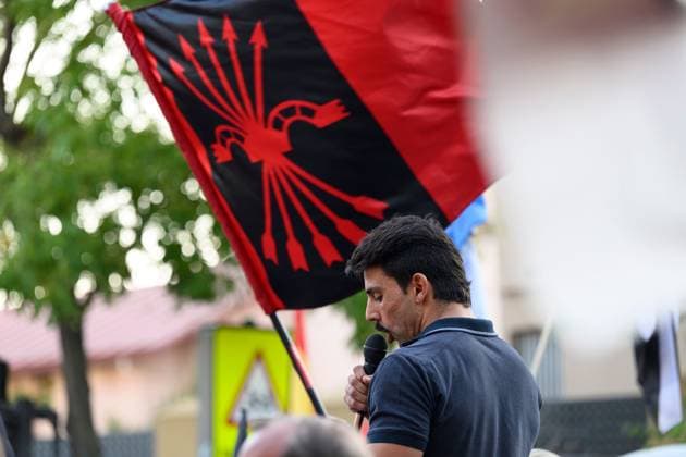 July 31, 2026, Madrid, Spain: MADRID, SPAIN Ã¢â‚¬ JULY 31, 2026: Participants attend a demonstration outside the Moroccan Embassy in Madrid, called by the far-right groups Falange EspaoÂ±ola and NoÂºcleo Nacional, following recent migrant arrivals through Spain s North African enclave of Ceuta. Protesters wave Spanish flags, display banners and chant slogans during the demonstration, while some participants are seen making gestures commonly associated with Nazi salutes. Madrid Spain - ZUMAq101 20260731_zna_q101_213 Copyright: xTomasxCallex