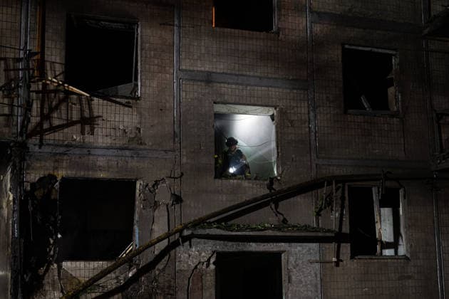 9 killed, 27 injured in Russian missile attacks on Kyiv KYIV, UKRAINE - AUGUST 01: Firefighters work at the site of buildings damaged after a Russian missile attack struck Kyiv, Ukraine, on August 01, 2026. At least nine people were killed and 27 others injured in Russian ballistic missile strikes across Kyiv, the State Emergency Service of Ukraine Danylo Antoniuk Anadolu Kyiv Ukraine. Editorial use only. Please get in touch for any other usage.  Copyright: x2026xAnadoluxDanyloxAntoniukx