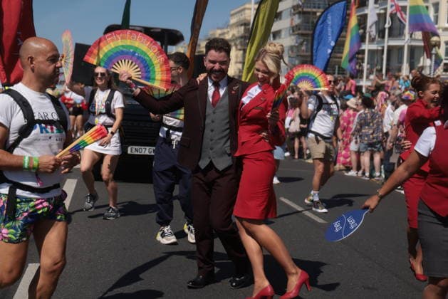 . 01 08 2026. Brighton, United Kingdom. Brighton & Hove Pride LGBTQ+ Community Parade 2026. The Pride LGBTQ+ Community Parade is one of the undisputed highlights of the Brighton & Hove Pride weekend and is a glorious showcase of the city s charities, community groups and small businesses as well as the invaluable emergency services, the NHS and statutory partners.  xMartynxWheatleyx xi-Imagesx IIM-26934-0007