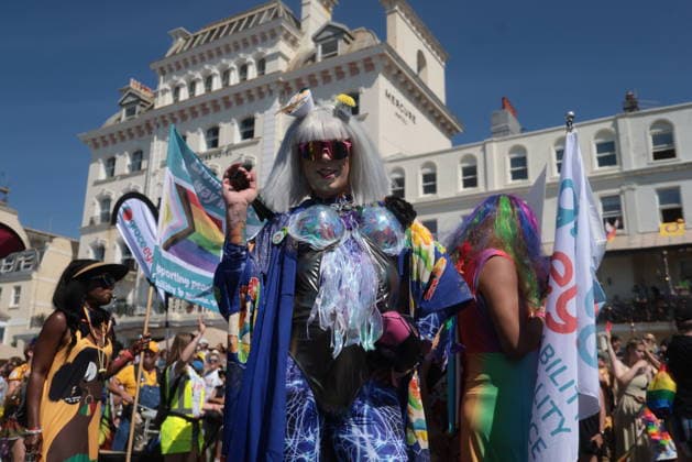 . 01 08 2026. Brighton, United Kingdom. Brighton & Hove Pride LGBTQ+ Community Parade 2026. The Pride LGBTQ+ Community Parade is one of the undisputed highlights of the Brighton & Hove Pride weekend and is a glorious showcase of the city s charities, community groups and small businesses as well as the invaluable emergency services, the NHS and statutory partners.  xMartynxWheatleyx xi-Imagesx IIM-26934-0009