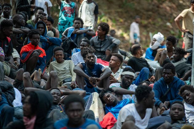 August 1, 2026, Ceuta, Ceuta, Spain: The Ceuta Temporary Immigrant Stay Center (CETI) is currently facing extreme tension and severe overcrowding, reaching a state of absolute collapse. The facility has been forced to close its doors to new male arrivals due to a critical lack of space. Ceuta Spain - ZUMAd308 20260801_zsp_d308_013 Copyright: xJuanxCarlosxLucasx