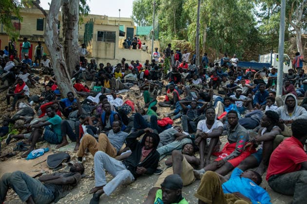 August 1, 2026, Ceuta, Ceuta, Spain: The Ceuta Temporary Immigrant Stay Center (CETI) is currently facing extreme tension and severe overcrowding, reaching a state of absolute collapse. The facility has been forced to close its doors to new male arrivals due to a critical lack of space. Ceuta Spain - ZUMAd308 20260801_zsp_d308_019 Copyright: xJuanxCarlosxLucasx