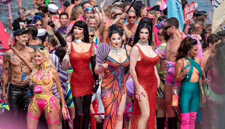 Amsterdam The Netherlands 1st August 2026 A colourful procession of boats makes its way through the Amsterdam Canals for the annual World Pride Canal Parade. gay, lgbtqi,