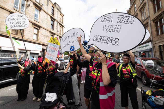 August 1, 2026, Glasgow, Scotland, UK: Hundreds of people took part in this years Govanhill International Festival & Carnival parade, a community-led anti-racist arts and cultural event organised by the Govanhill Baths Community Trust. The annual festival, themed Solidarity this year, was founded in response to racist attacks in the area. Glasgow UK  - ZUMAs357 20260801_zip_s357_012 Copyright: xCameronxScottx