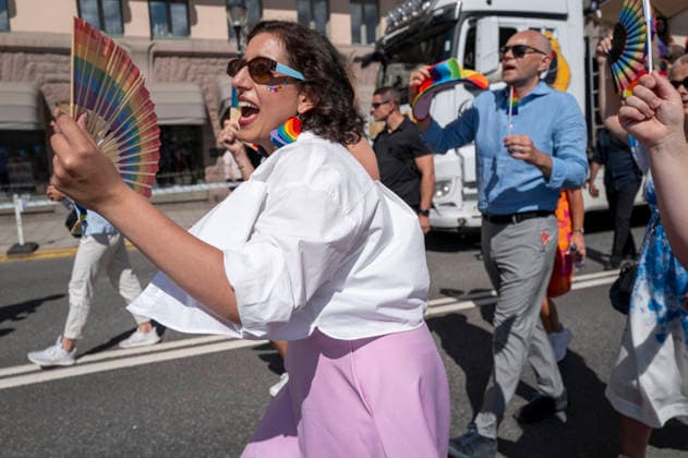 August 1, 2026, Stockholm, Sweden: STOCKHOLM, SWEDEN - AUGUST 1, 2026: Thousands of people take part in the Stockholm Pride Parade, the largest Pride parade in the Nordic region, through central Stockholm, celebrating LGBTQ rights, diversity and inclusion. Sweden - ZUMAa136 20260801_zap_a136_028 Copyright: xJoelxLindhex