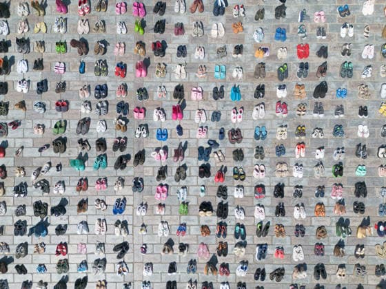 Thousands of shoes displayed on The Hague Beach in memory of children killed in Gaza THE HAGUE, NETHERLANDS - AUGUST 1: Thousands of shoes were placed on Scheveningen Beach in The Hague during a public memorial to symbolize children killed in Gaza. The installation, held near the Kurhaus, formed part of a peaceful demonstration calling attention to the humanitarian impact of the war, with participants gathering throughout the day to pay tribute and express solidarity. Mouneb Taim Anadolu The Hague Netherlands. Editorial use only. Please get in touch for any other usage.  Copyright: x2026xAnadoluxMounebxTaimx
