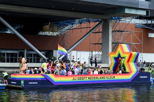 Amsterdam, The Netherlands, 2026-08-01 13:31:54 AMSTERDAM, 01-08-2026, Canals of Amsterdam. Amsterdam is the host city for WorldPride. Under the theme UNITY, equal rights, visibility, and international solidarity take center stage. The program includes the Pride Walk, Canal Parade, and a conference, among other things. PHOTO: NLBeeld Patrick van Emst Credit: NL Beeld Patrick van Emst  Copyright: xx x