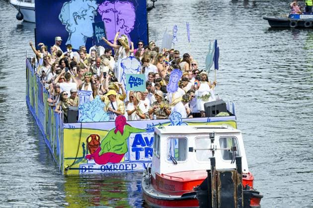 Amsterdam, The Netherlands, 2026-08-01 13:48:49 AMSTERDAM, 01-08-2026, Canals of Amsterdam. Amsterdam is the host city for WorldPride. Under the theme UNITY, equal rights, visibility, and international solidarity take center stage. The program includes the Pride Walk, Canal Parade, and a conference, among other things. PHOTO: NLBeeld Patrick van Emst Credit: NL Beeld Patrick van Emst  Copyright: xx x