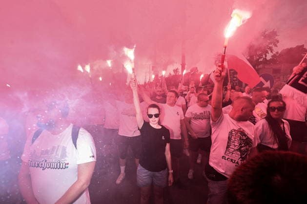 WARSZAWA 01.08.2026 BIALOLEKA RATUSZ UL MODLINSKA OBCHODY POWSTANIA WARSZAWSKIEGO GODZINA W RACE LUDZIE PAMIEC N Z. FOT. ALEKSANDER MAJDANSKI NEWSPIX.PL NEWSPIX.PL --- newspix.pl W Hour. 82nd Anniversary of Warsaw Uprising, Warsaw, Poland POLAND OUT! 