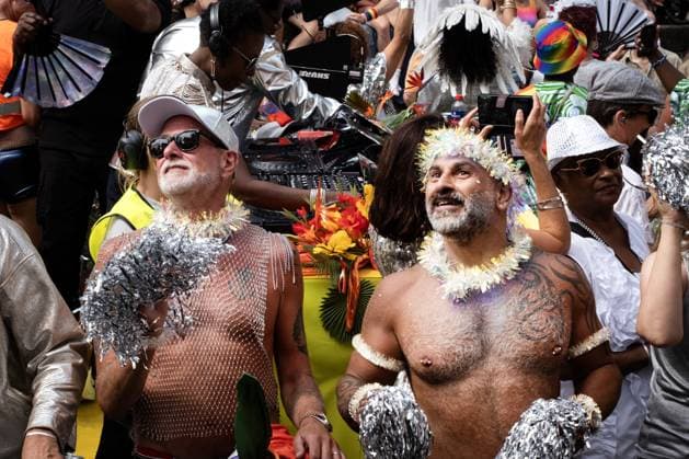 AMSTERDAM - Participants and spectators during the Canal Parade. The boat parade is traditionally part of the Pride celebrations in the capital. RAMON VAN FLYMEN ANP netherlands out - belgium out  Copyright: xx x564705031x originalFilename: 564705031.jpg