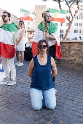 IPA87163976 - Sit-in at Largo Argentina in Rome against the Ayatollahs regime in Iran  Copyright: xMatteoxNardonex xx 87163976