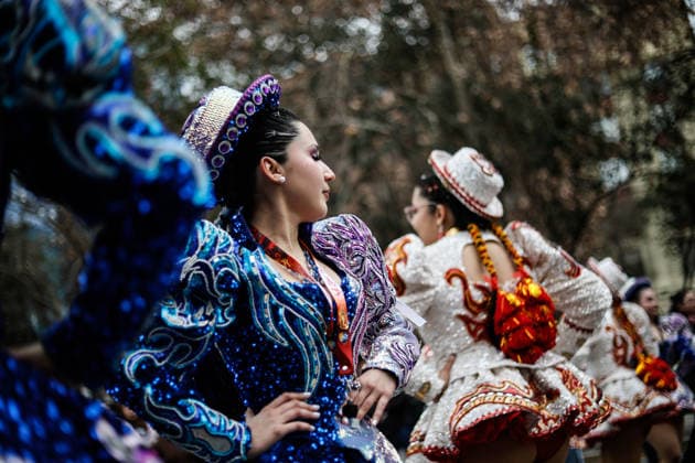 Santiago, August 1, 2026: Carnival in honor of the Virgin of Copacabana along the Alameda, a Bolivian tradition that goes hand in hand with Bolivia’s national holidays, featuring colorful traditional costumes from the region. Diego Martin Aton, Chile; Aton 1177173 jpeg  Copyright: DIEGOxMARTIN ATONxCHILE