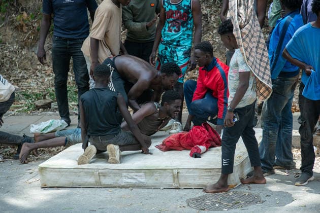 August 1, 2026, Ceuta, Ceuta, Spain: The Ceuta Temporary Immigrant Stay Center (CETI) is currently facing extreme tension and severe overcrowding, reaching a state of absolute collapse. The facility has been forced to close its doors to new male arrivals due to a critical lack of space. Ceuta Spain - ZUMAd308 20260801_zsp_d308_056 Copyright: xJuanxCarlosxLucasx