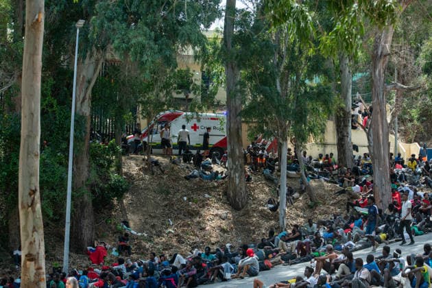 August 1, 2026, Ceuta, Ceuta, Spain: The Ceuta Temporary Immigrant Stay Center (CETI) is currently facing extreme tension and severe overcrowding, reaching a state of absolute collapse. The facility has been forced to close its doors to new male arrivals due to a critical lack of space. Ceuta Spain - ZUMAd308 20260801_zsp_d308_065 Copyright: xJuanxCarlosxLucasx
