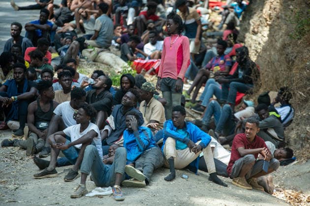 August 1, 2026, Ceuta, Ceuta, Spain: The Ceuta Temporary Immigrant Stay Center (CETI) is currently facing extreme tension and severe overcrowding, reaching a state of absolute collapse. The facility has been forced to close its doors to new male arrivals due to a critical lack of space. Ceuta Spain - ZUMAd308 20260801_zsp_d308_001 Copyright: xJuanxCarlosxLucasx
