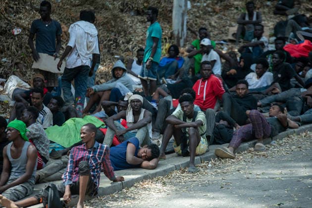 August 1, 2026, Ceuta, Ceuta, Spain: The Ceuta Temporary Immigrant Stay Center (CETI) is currently facing extreme tension and severe overcrowding, reaching a state of absolute collapse. The facility has been forced to close its doors to new male arrivals due to a critical lack of space. Ceuta Spain - ZUMAd308 20260801_zsp_d308_002 Copyright: xJuanxCarlosxLucasx