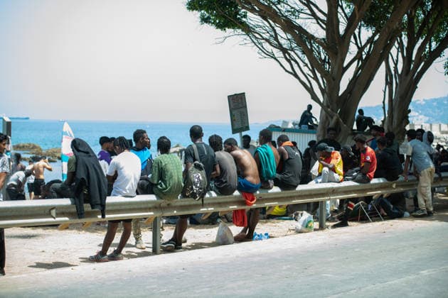 August 1, 2026, Ceuta, Ceuta, Spain: The Ceuta Temporary Immigrant Stay Center (CETI) is currently facing extreme tension and severe overcrowding, reaching a state of absolute collapse. The facility has been forced to close its doors to new male arrivals due to a critical lack of space. Ceuta Spain - ZUMAd308 20260801_zsp_d308_087 Copyright: xJuanxCarlosxLucasx