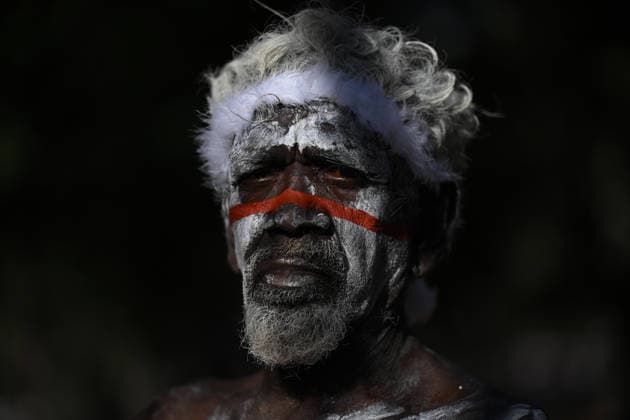 GARMA FESTIVAL, Yilayarr Gurruwiwi of the Galpu Clan poses for a photo during the 26th annual Garma Festival in Gulkula, Northern Territory, Saturday, August 1, 2026. The Garma Festival takes place on the remote northeast Arnhem Land, celebrating Yolngu culture and customs in a four-day event hosted by the Yothu Yindi Foundation. ( NO ARCHIVING - VISUALS FROM THE YYF GARMA 26TH ANNIVERSARY ARE STRICTLY FOR NEWS AND CURRENT AFFAIRS COVERAGE ONLY. VISUALS MUST NOT BE USED FOR PROMOTIONAL, ADVERTISING, COMMERCIAL, FUNDRAISING OR ANY OTHER PURPOSE Gulkula Ceremonial Site Northern Territory Australia  Copyright: xJamesxRossx 20260802123079222106