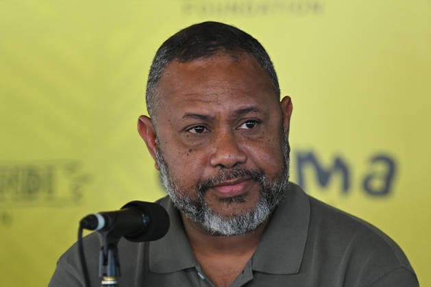 GARMA FESTIVAL, Keith Iduhu, Deputy Opposition Leader of Papua New Guinea speaks on the International Voices panel as part of the key forum during the 26th annual Garma Festival in Gulkula, Northern Territory, Saturday, August 1, 2026. The Garma Festival takes place on the remote northeast Arnhem Land, celebrating Yolngu culture and customs in a four-day event hosted by the Yothu Yindi Foundation. ( NO ARCHIVING - VISUALS FROM THE YYF GARMA 26TH ANNIVERSARY ARE STRICTLY FOR NEWS AND CURRENT AFFAIRS COVERAGE ONLY. VISUALS MUST NOT BE USED FOR PROMOTIONAL, ADVERTISING, COMMERCIAL, FUNDRAISING OR ANY OTHER PURPOSE Gulkula Ceremonial Site Northern Territory Australia  Copyright: xJamesxRossx 20260802140637566624