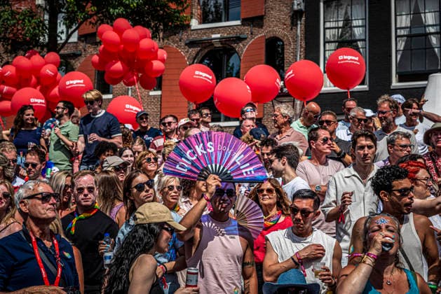 August 1, 2026, Amsterdam, North Holland, Netherlands: Floats pass through WorldPride Stadium during Amsterdam Pride s Canal Parade on August 1, 2026, in Amsterdam, the Netherlands. Hundreds of thousands of spectators joined the 30th edition of the Pride Canal Parade, the highlight of WorldPride Amsterdam 2026. This yearÃ¢â‚¬â ¢s parade also included the WorldPride Stadium grandstand, with seating for approximately 10,000 people to watch as floats pass. Amsterdam Netherlands - ZUMAp202 20260801_zip_p202_063 Copyright: xJamesxPetermeierx