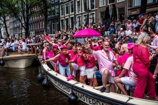 August 1, 2026, Amsterdam, North Holland, Netherlands: August 1, 2026, Amsterdam, the Netherlands. Hundreds of thousands of spectators joined the 30th edition of the Pride Canal Parade, the highlight of WorldPride Amsterdam 2026. This yearÃ¢â‚¬â ¢s parade also included the WorldPride Stadium grandstand, with seating for approximately 10,000 people to watch as floats pass. Amsterdam Netherlands - ZUMAp202 20260801_zip_p202_071 Copyright: xJamesxPetermeierx