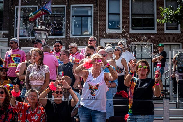 August 1, 2026, Amsterdam, North Holland, Netherlands: Floats pass through WorldPride Stadium during Amsterdam Pride s Canal Parade on August 1, 2026, in Amsterdam, the Netherlands. Hundreds of thousands of spectators joined the 30th edition of the Pride Canal Parade, the highlight of WorldPride Amsterdam 2026. This yearÃ¢â‚¬â ¢s parade also included the WorldPride Stadium grandstand, with seating for approximately 10,000 people to watch as floats pass. Amsterdam Netherlands - ZUMAp202 20260801_zip_p202_074 Copyright: xJamesxPetermeierx