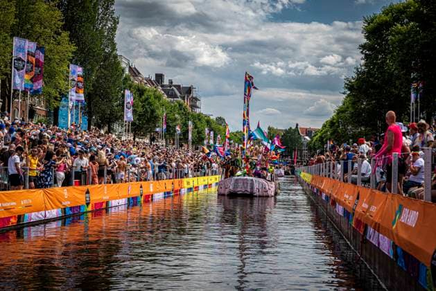August 1, 2026, Amsterdam, North Holland, Netherlands: Floats pass through WorldPride Stadium during Amsterdam Pride s Canal Parade on August 1, 2026, in Amsterdam, the Netherlands. Hundreds of thousands of spectators joined the 30th edition of the Pride Canal Parade, the highlight of WorldPride Amsterdam 2026. This yearÃ¢â‚¬â ¢s parade also included the WorldPride Stadium grandstand, with seating for approximately 10,000 people to watch as floats pass. Amsterdam Netherlands - ZUMAp202 20260801_zip_p202_080 Copyright: xJamesxPetermeierx