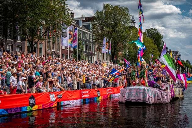 August 1, 2026, Amsterdam, North Holland, Netherlands: Floats pass through WorldPride Stadium during Amsterdam Pride s Canal Parade on August 1, 2026, in Amsterdam, the Netherlands. Hundreds of thousands of spectators joined the 30th edition of the Pride Canal Parade, the highlight of WorldPride Amsterdam 2026. This yearÃ¢â‚¬â ¢s parade also included the WorldPride Stadium grandstand, with seating for approximately 10,000 people to watch as floats pass. Amsterdam Netherlands - ZUMAp202 20260801_zip_p202_087 Copyright: xJamesxPetermeierx