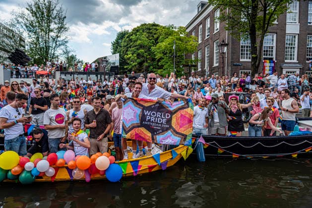 August 1, 2026, Amsterdam, North Holland, Netherlands: August 1, 2026, Amsterdam, the Netherlands. Hundreds of thousands of spectators joined the 30th edition of the Pride Canal Parade, the highlight of WorldPride Amsterdam 2026. This yearÃ¢â‚¬â ¢s parade also included the WorldPride Stadium grandstand, with seating for approximately 10,000 people to watch as floats pass. Amsterdam Netherlands - ZUMAp202 20260801_zip_p202_100 Copyright: xJamesxPetermeierx