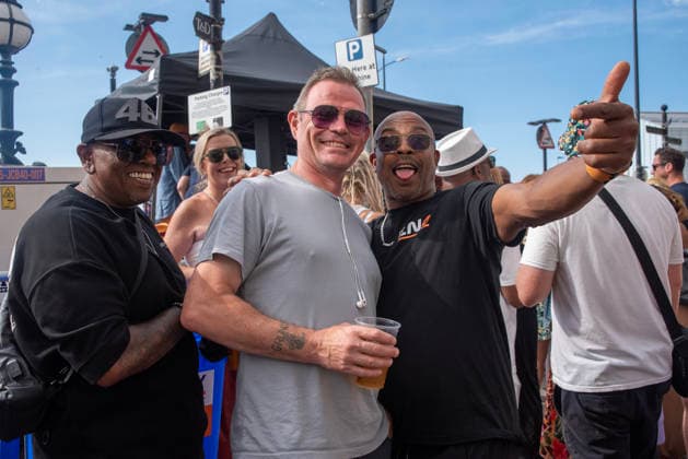 August 1, 2026, Margate, United Kingdom: Revellers pose for a photo during the Margate Soul Festival. The Margate Soul Weekender (also known as Margate Soul Festival) celebrated its 25th anniversary from Friday, July 31 to Sunday, August 2, 2026. It is widely recognized as the UK s largest independent soul street party and festival. Spanning three days, it transforms the seaside town into a massive celebration of soul, funk, jazz-funk, reggae, and R&B. Margate United Kingdom - ZUMAs197 20260801_aaa_s197_118 Copyright: xKrisztianxElekx