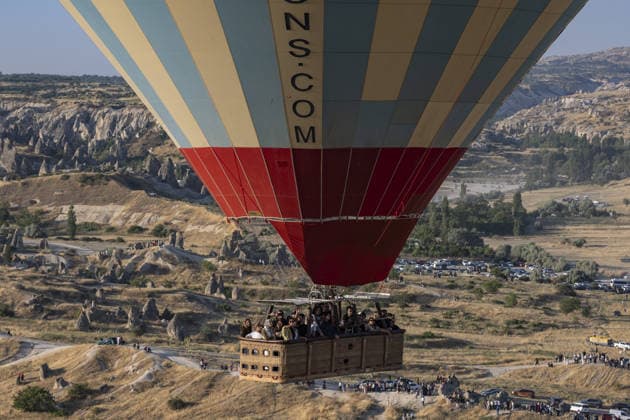 Cappadocia Balloon Festival concludes with colorful scenes NEVSEHIR, TURKIYE - AUGUST 2: A view of a balloon flying during the 7th Cappadocia Balloon Festival concluded with the participation of 30 special-shaped hot air balloons brought from Turkiye and abroad in Nevsehir, Turkiye, on August 2, 2026. As part of the festival, sunrise demonstration flights over Goreme featured heart, owl, parrot, rocket, and globe-shaped balloons, creating colorful scenes above the region s iconic fairy chimneys and attracting the attention of both local and international visitors. Osmancan Gurdogan Anadolu Nevsehir Turkey. Editorial use only. Please get in touch for any other usage.  Copyright: x2026xAnadoluxOsmancanxGurdoganx