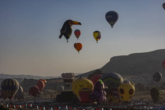 Cappadocia Balloon Festival concludes with colorful scenes NEVSEHIR, TURKIYE - AUGUST 2: A view of balloons during the 7th Cappadocia Balloon Festival concluded with the participation of 30 special-shaped hot air balloons brought from Turkiye and abroad in Nevsehir, Turkiye, on August 2, 2026. As part of the festival, sunrise demonstration flights over Goreme featured heart, owl, parrot, rocket, and globe-shaped balloons, creating colorful scenes above the region s iconic fairy chimneys and attracting the attention of both local and international visitors. Osmancan Gurdogan Anadolu Nevsehir Turkey. Editorial use only. Please get in touch for any other usage.  Copyright: x2026xAnadoluxOsmancanxGurdoganx