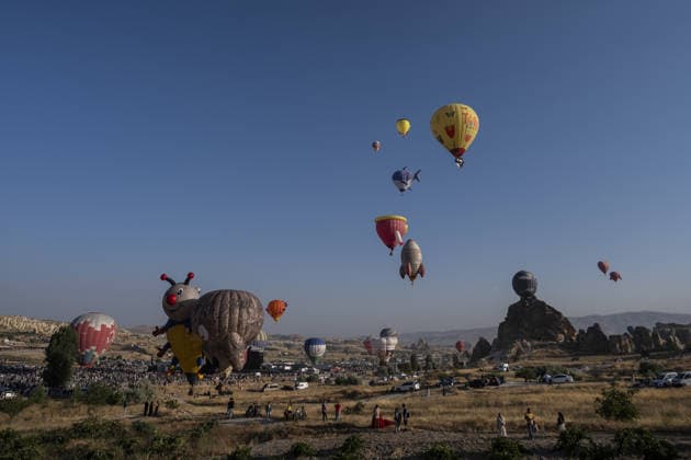 Cappadocia Balloon Festival concludes with colorful scenes NEVSEHIR, TURKIYE - AUGUST 2: A view of balloons during the 7th Cappadocia Balloon Festival concluded with the participation of 30 special-shaped hot air balloons brought from Turkiye and abroad in Nevsehir, Turkiye, on August 2, 2026. As part of the festival, sunrise demonstration flights over Goreme featured heart, owl, parrot, rocket, and globe-shaped balloons, creating colorful scenes above the region s iconic fairy chimneys and attracting the attention of both local and international visitors. Osmancan Gurdogan Anadolu Nevsehir Turkey. Editorial use only. Please get in touch for any other usage.  Copyright: x2026xAnadoluxOsmancanxGurdoganx